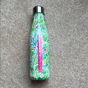 Starbucks Lilly Pulitzer Stainless Floral Bottle - Green, Pink & White